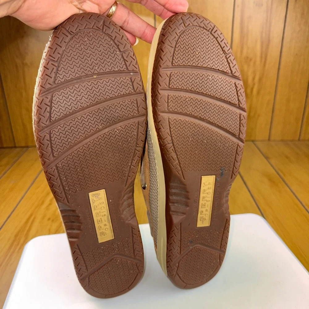 Sperry Top-Sider Billfish Tan Beige Leather Mesh Boat Shoes Mens 14M 0799023